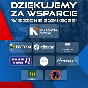 Podziękowania dla sponsorów za wsparcie w sezonie 2024/25
