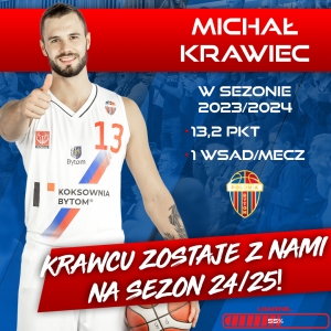 Michał Krawiec będzie grał dalej dla Niebiesko-czerwonych